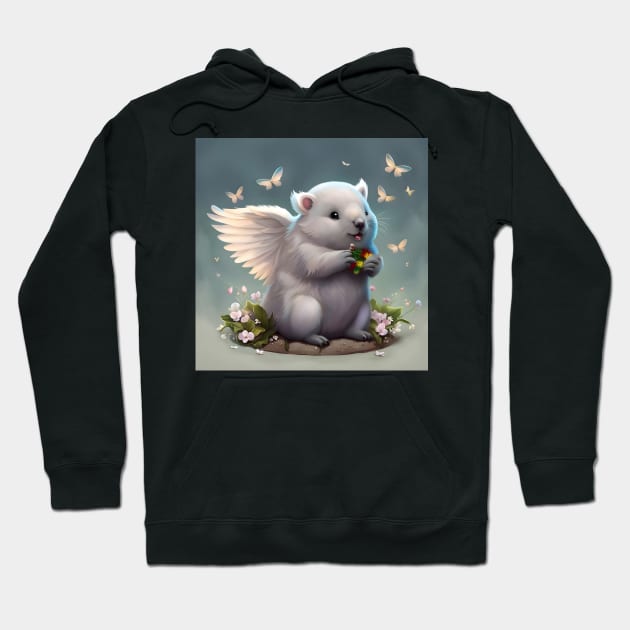 Wombat Angel Hoodie by J7Simpson